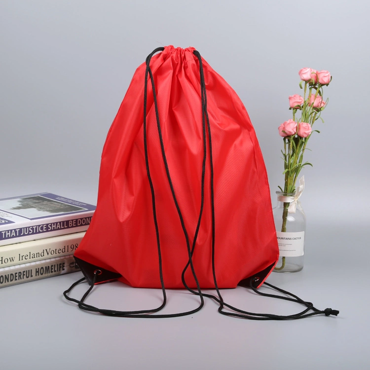 Wholesale/Supplier Promotion Reusable Nylon Polyester Waterproof Shopping Tote Bag Customizable Small Drawstring Pouch Bag