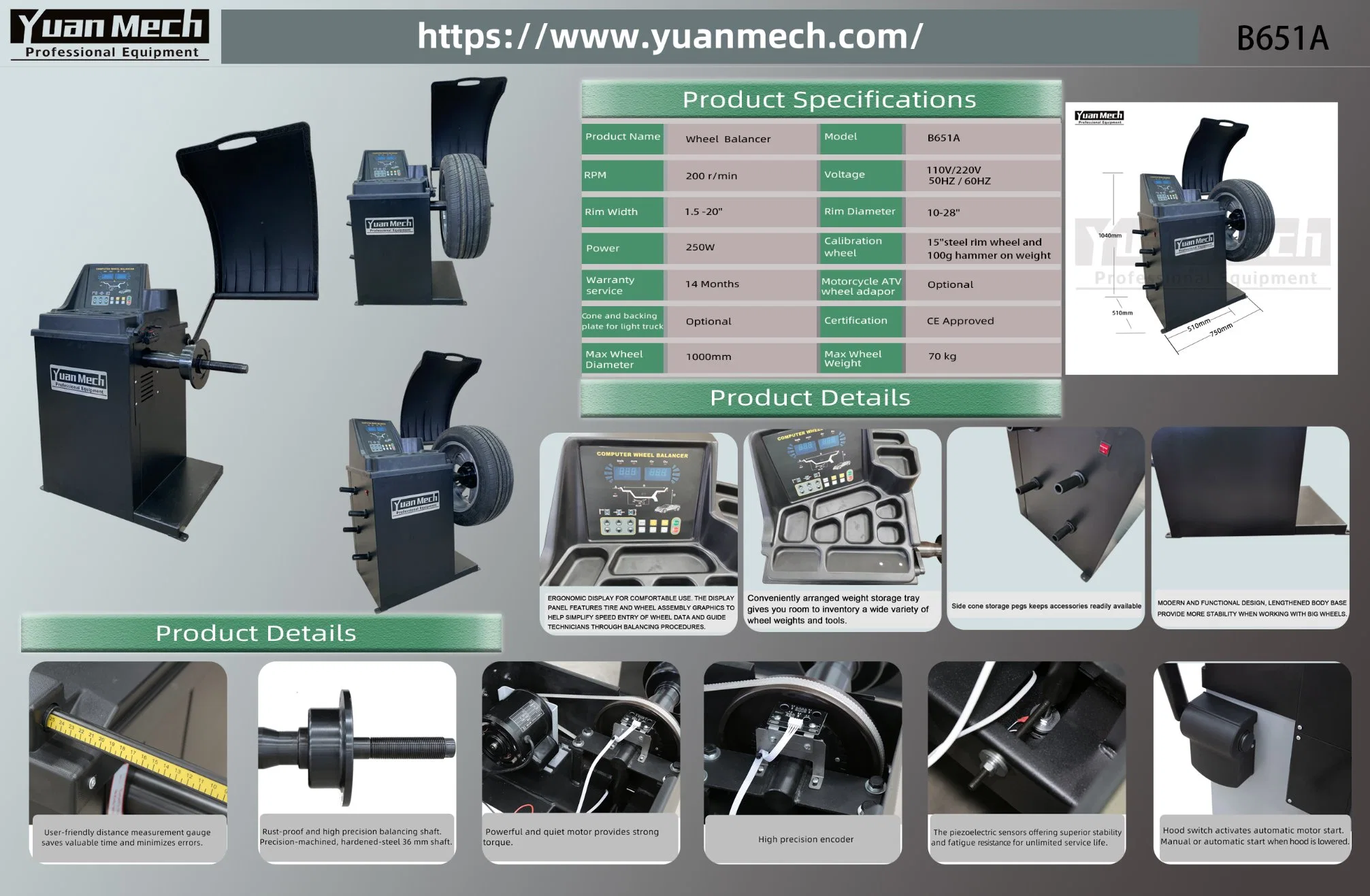 Yuanmech Fabrik Preis Auto Rad Auswuchtmaschinen Balance Gewicht