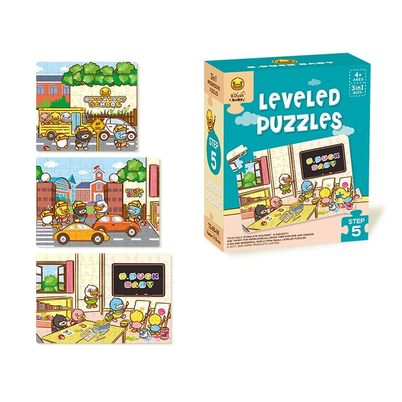 Petit puzzle animal gros morceau canard jaune 35 pièces