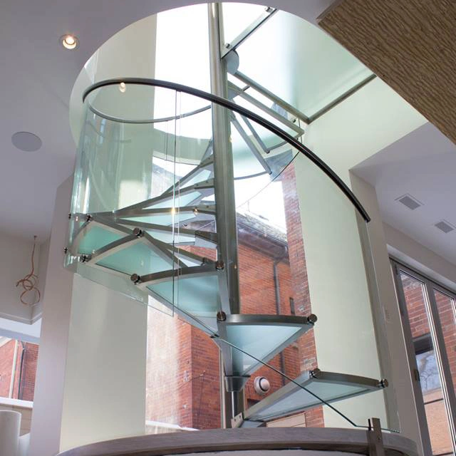 Stair Factory Supply Stainless Steel Staircase Price Curved Glass Stairs