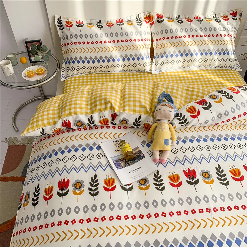 4PC Wholesale/Supplier 100% Cotton Super Soft Printed Duvet Cover Bed Sets Kids Children for All Season