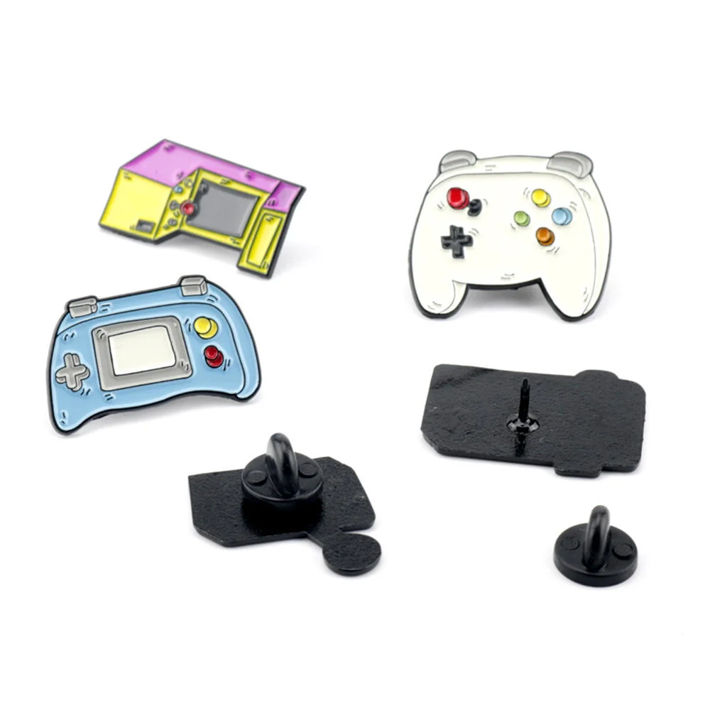 High quality/High cost performance  Custom Shaped Game Console TV Lapel Pin Badge Metal Gamepad Video Game Vintage Retro Enamel Pin