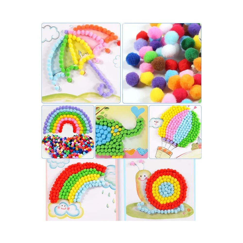 Cn2036-0560 Crafts Supplies Sets 300PC Neon POM Poms Kids Craft DIY Kit