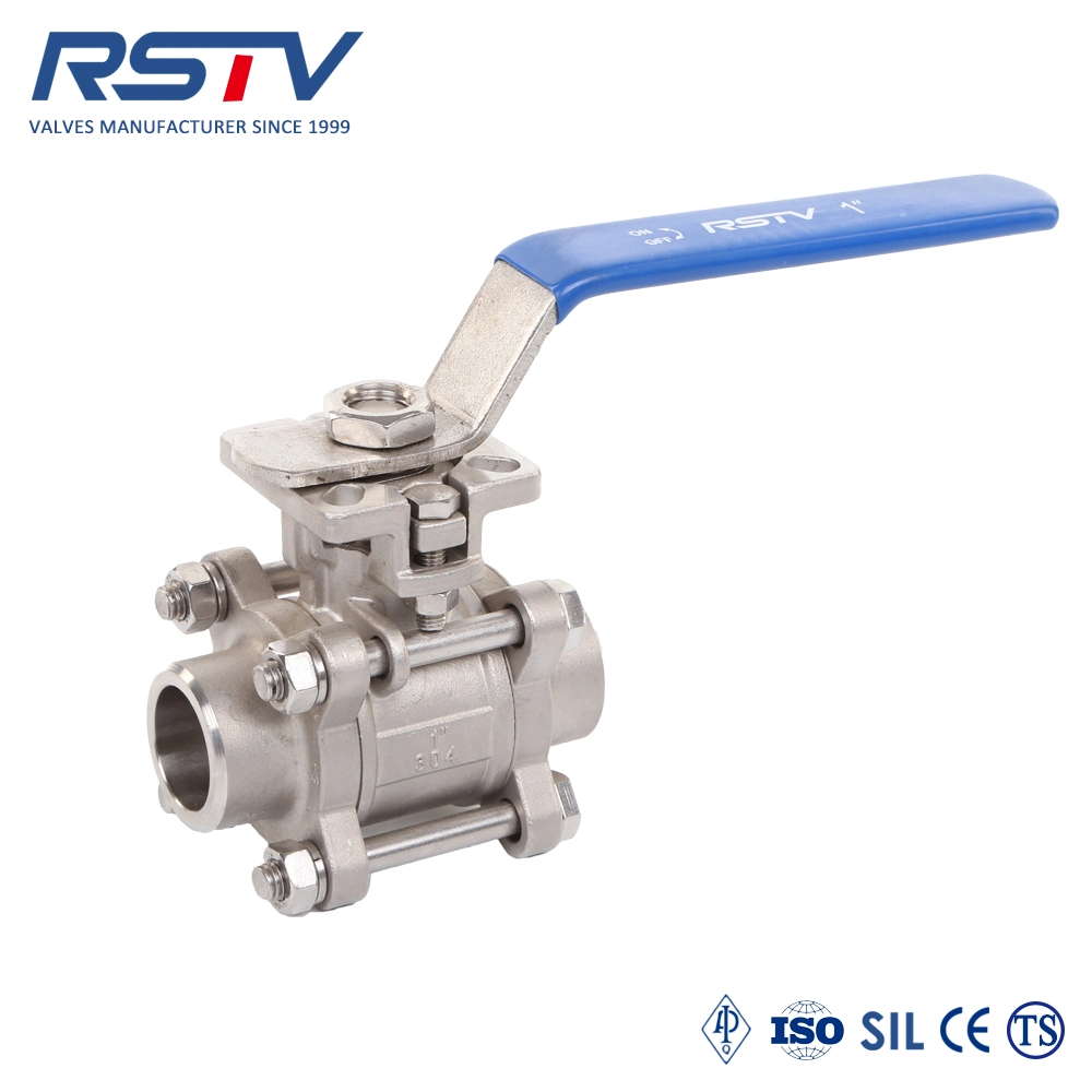 Rst ISO5211 Pad 3PC Floating Threaded Ball Valve 1000wog Hand Operate