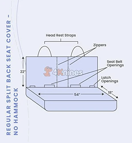 Dog Seat Cover Without Hammock Fold Down Seat and Middle Seat Belt Capable