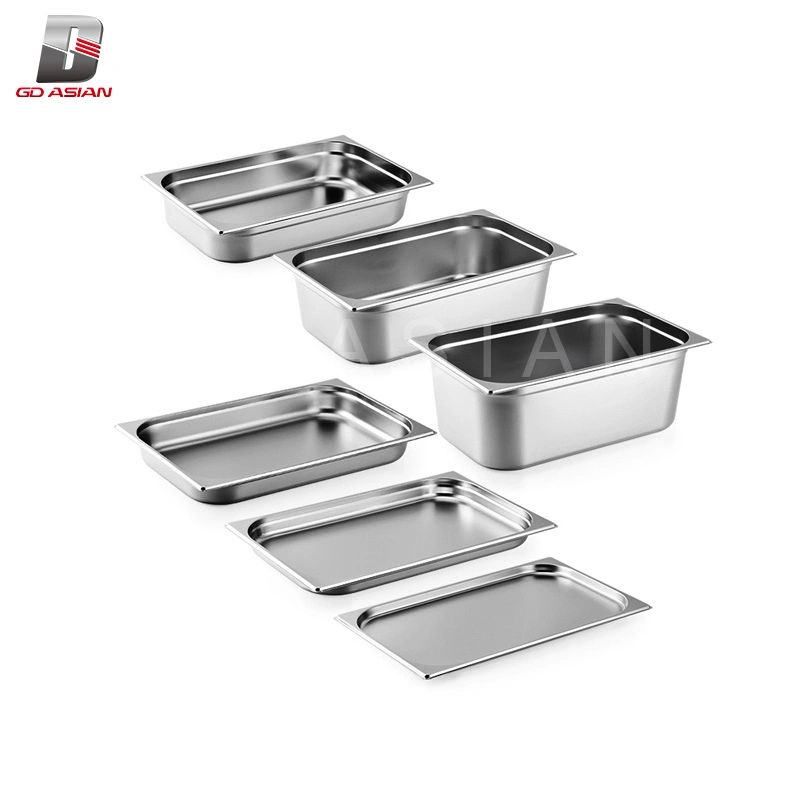 Standard 20-200mm 1/1, 1/2, 1/3, 1/4, 1/9, 2/3 Gastronorm Food Container Gn Pan