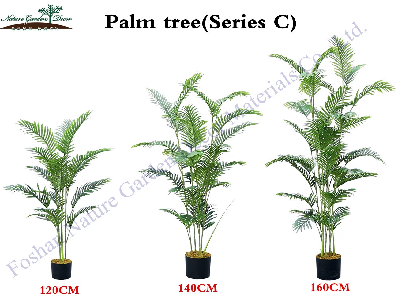 Wholesale/Supplier Indoor Outdoor Decoration Fake Green Plant Plastic Artificial Palm Tree