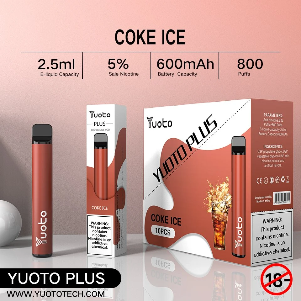 Wholesale/Supplier Disposable/Chargeable Vape Yuoto Plus 800 Puff 600 mAh battery Capacity