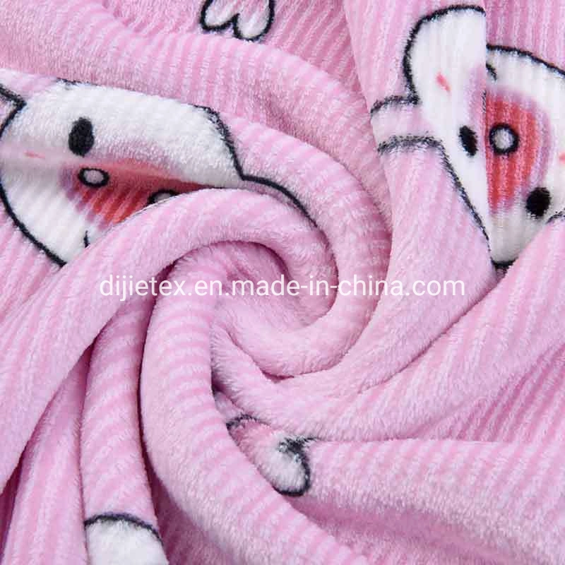 300g Double-Sided Ab Yarn Striped Flannel Printed Pajamas