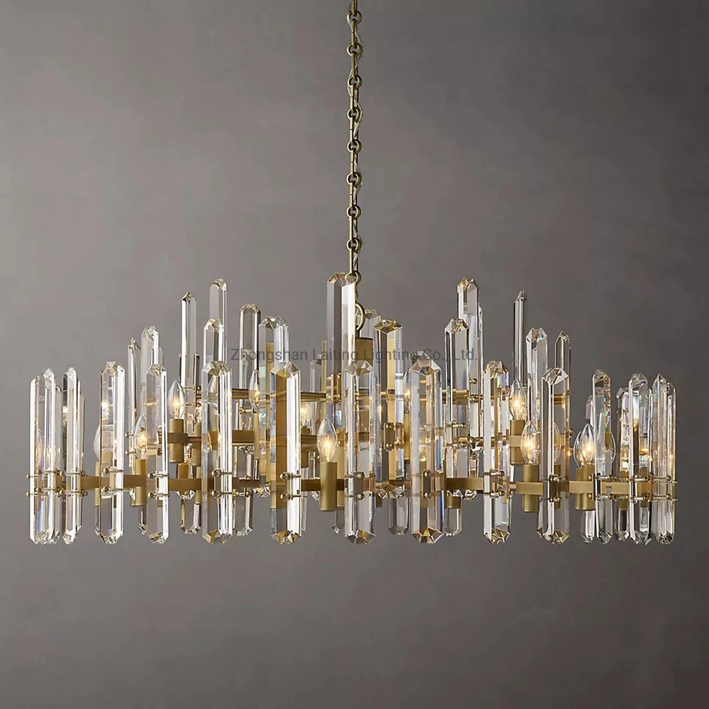Contemporary Large Decorative Gold Luxury Lighting Fixtures K9 Crystal Pendant Lights Brass Chandeliers and Lamps