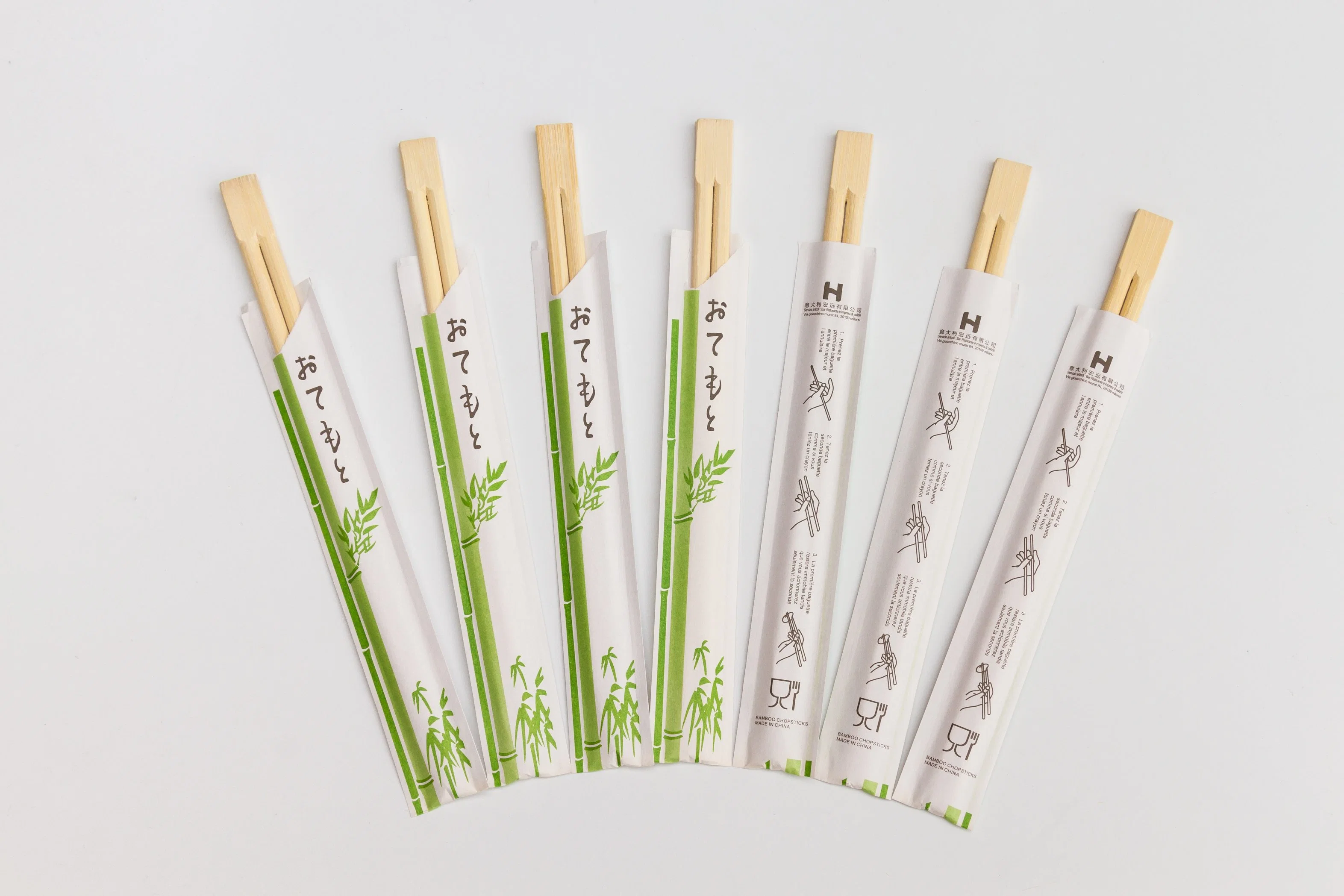 Paper Wrap Twin Custom Print Disposable Manufacture Bamboo Chopsticks