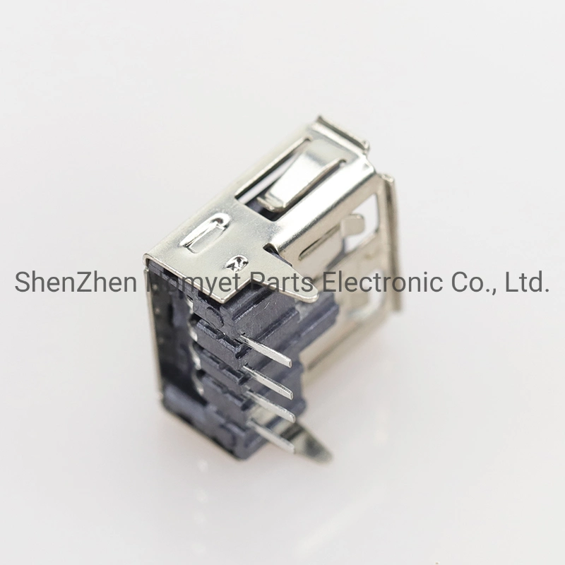 USB Interface 2.0A Female Base 90 Degree Flat Port USB Connector Pin Type