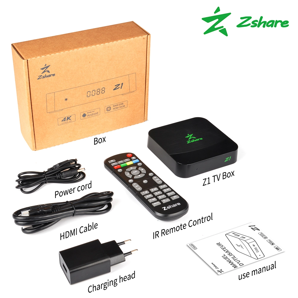 2023 Neu Zshare Z1 Quad-Core 64bit Digital Android 4K 2023 IPTV Box Media Player Beste Set-Top-Box für Brasilien