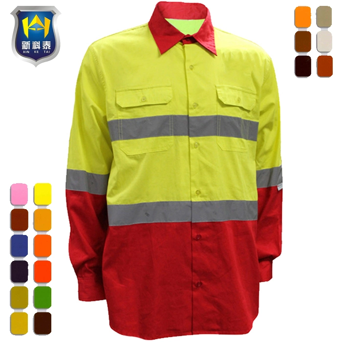 Two Tone 3m Reflective Safety Work Yellow Hi Vis Shirts