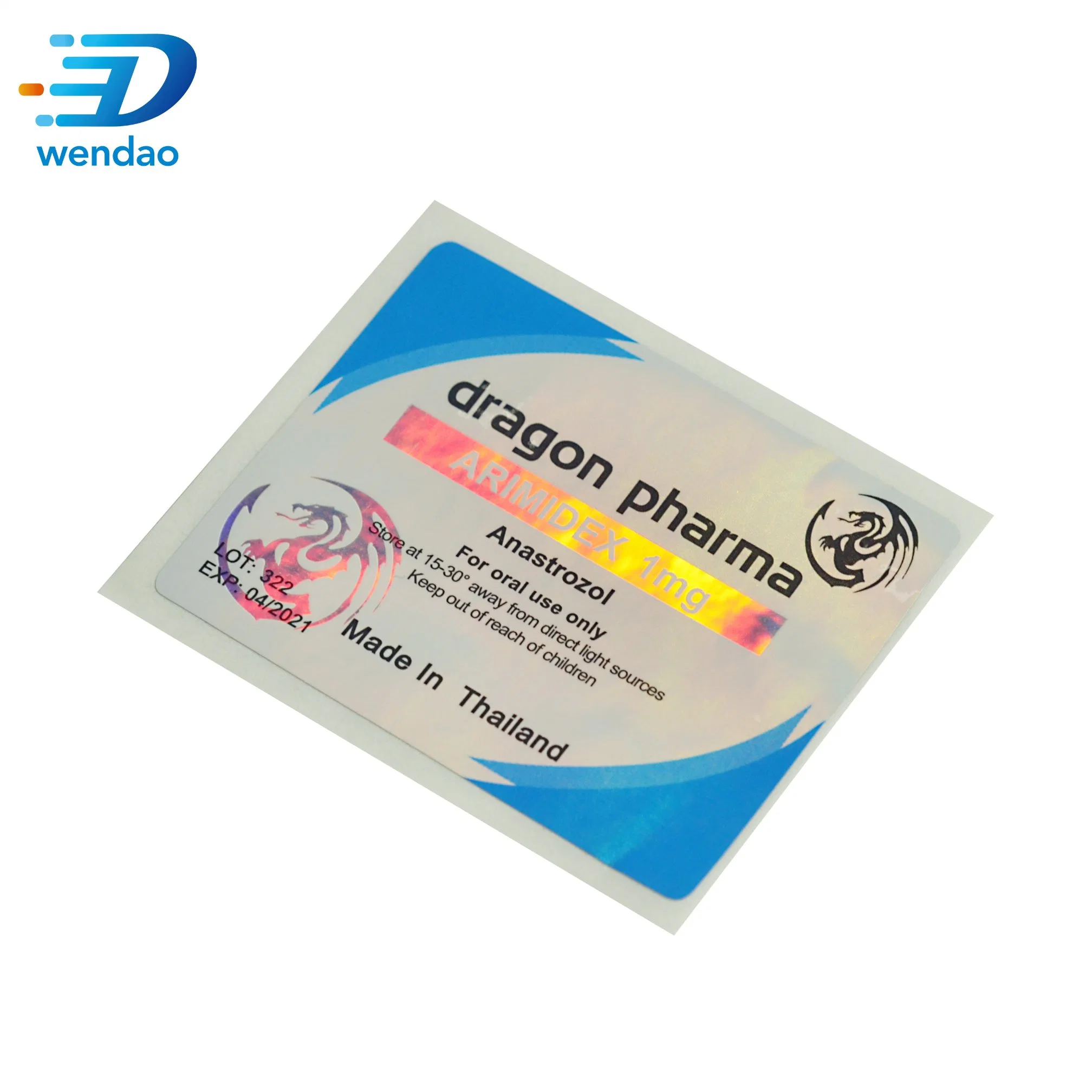 Custom Dragon Pharma Oral Use Only Pill Bottle Packaging Printing Labels Sticker