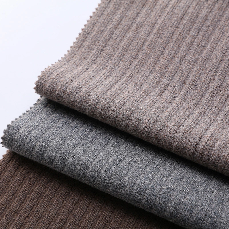 Factory Direct Sale Skin-Friendly Strip Waffle Ribbed Knitted Cotton Fabric