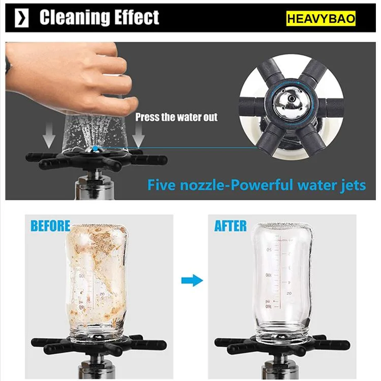 Nettoyant pour lave-linge en acier inoxydable Heavybao café Pitcher à lait Rinser Glass Rinceuse pour verre