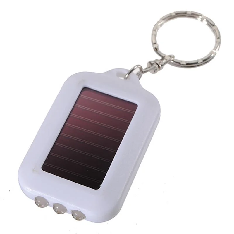 3 LED Solar Panel Energy Flashlight Torch Lamp Keychain for Promotion