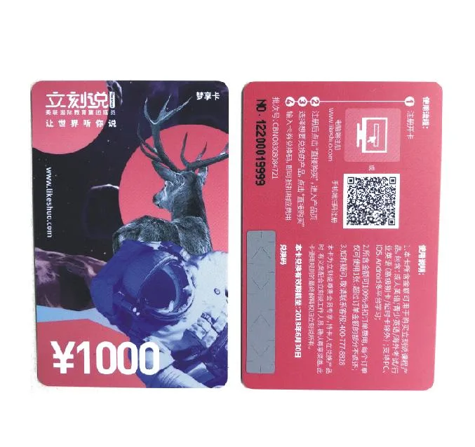 Good Price PVC Plastic Scratch off Password Barcode Membership VIP Gift Card