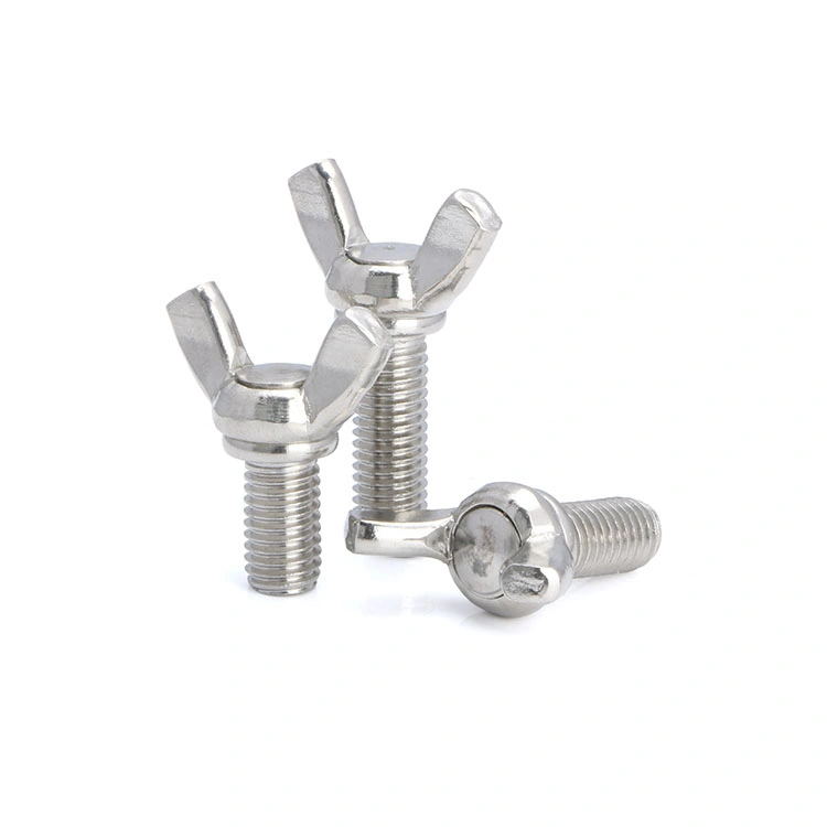 SS304 Stainless Steel Butterfly Wing Bolt Double Ear Screw Handle Bolt for Hand Screw Toggle Bolt