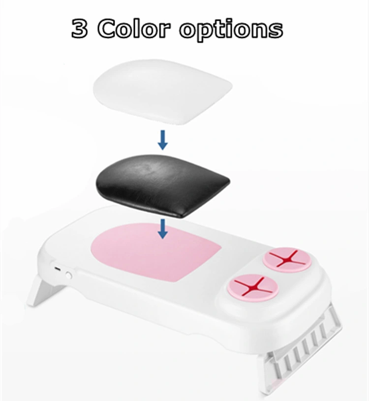 48W New Arrival Nail Arm Rest Hand Pillow Dryer Machine Custom Pink Double Hand Nail Lamp