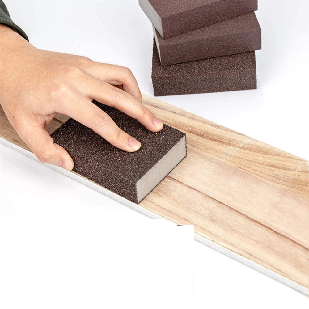 Abrasive 	Sanding Paper Sponge Block Aluminium Oxide 60-180-320 Grit 120*100*12mm Sand Paper Block for Cleaning