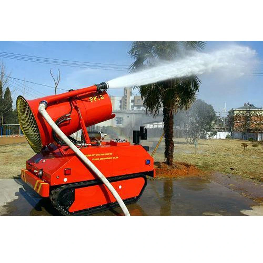 Sistema multifuncional de controle remoto de esteiras de borracha Chassi de combate a incêndio Robô