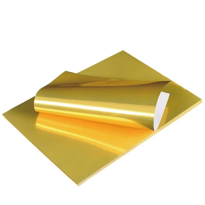 Chinese Manufacturer Waterproof Self-Adhesive Label Mateirials Bright Gold Foil Paper for Label Printing