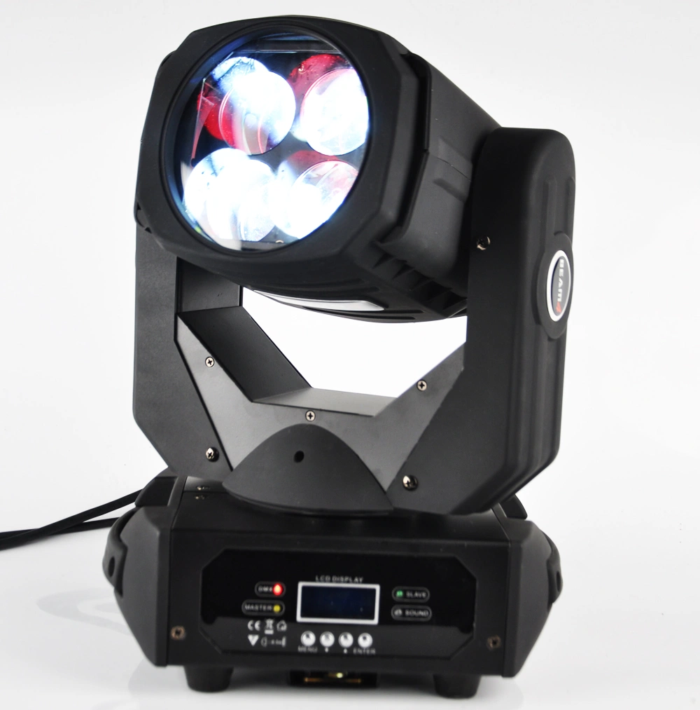 Luzes de disco LED LED RGBW DMX 4X25W, cabeça de movimento Super Beam Luz