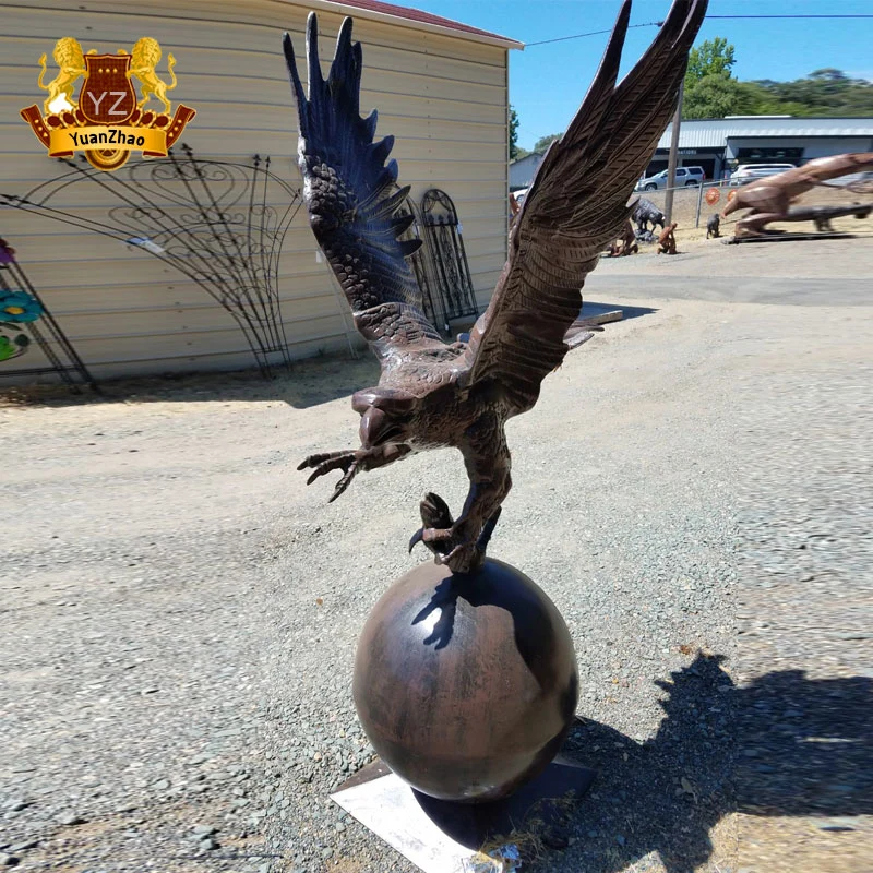 Garden Large Bronze Sculpture of Spreading Wings Eagle Statue