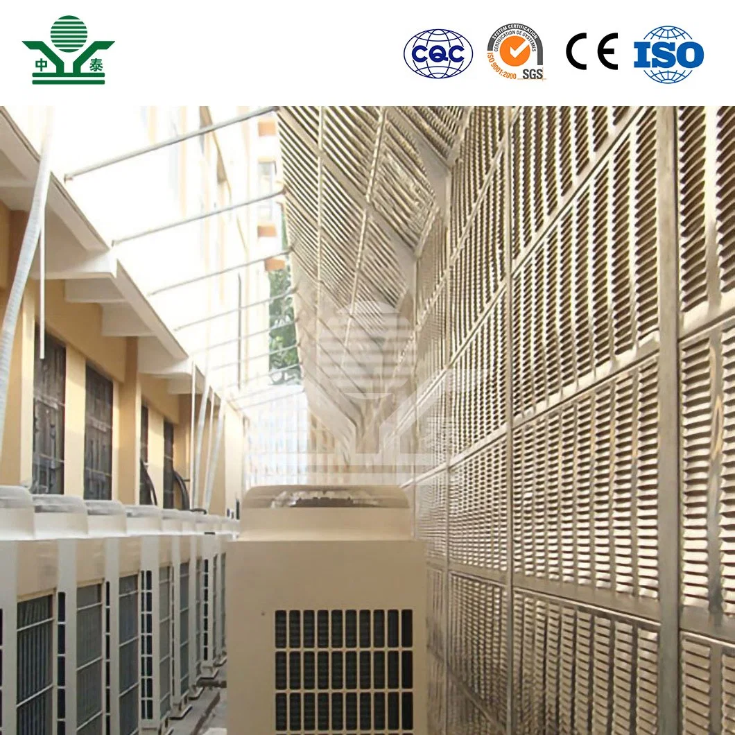 Barrière acoustique pour climatiseur extérieur Zhongtai fournisseurs chinois Barrière acoustique murale silencieuse Épaisseur de 1,0 mm, 1,2 mm, 1,5 mm Barrière anti-bruit pour unité de climatisation.