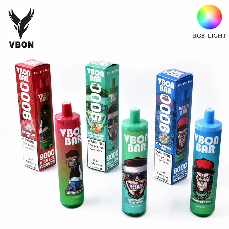 Desechables, E-CIGS 9000 inhalaciones Vbon Bar Vape RGB recargable en la UE Disponibles eléctrico