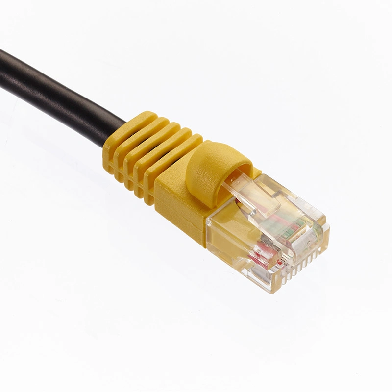 9 pin Cable D-SUB Montaje con tornillo corto sobremoldeada puestos a RJ45 con el amarillo el sobremoldeo