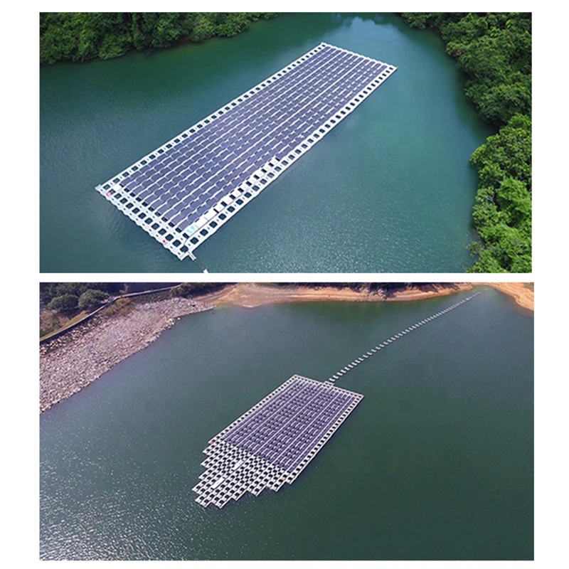 Racks para água de montagem flutuante Kit de central de painéis de energia solar PV Estrutura Lake Reservior montagem suporte sistema flutuante Solar