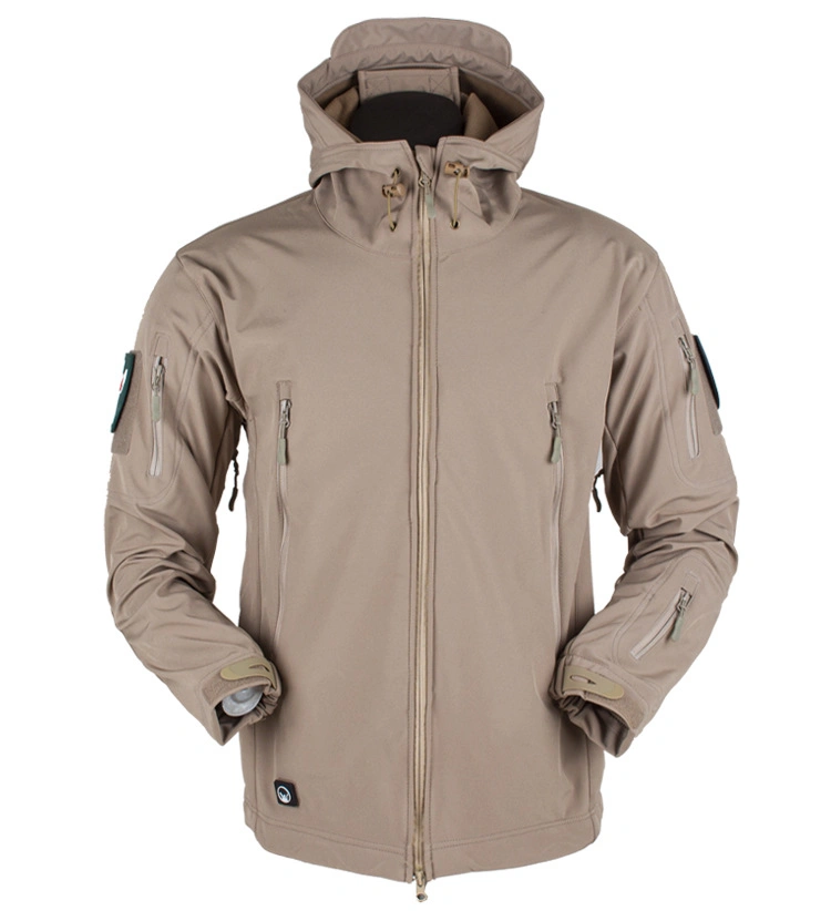 OEM New Fashion Mens Fleece Outdoor Tactical Softshell Jacket Hooded Outwear Coat