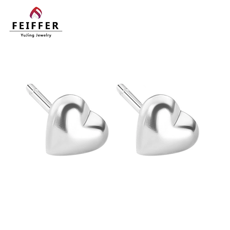 Wholesale/Supplier Jewelry Heart Shape Sterling 925 Silver Without Stone Fashion Stud Earring