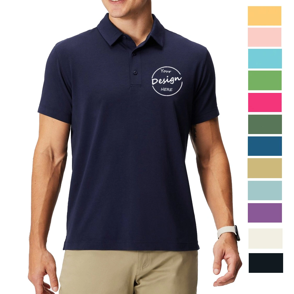Custom Logo High Quality 100% Combed Cotton Jersey Golf Embroidered Plain Polo Shirt Men