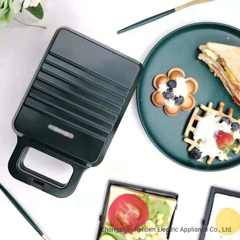 Las placas desmontables Waffle Maker y bola de carne Sandwichera Grill Maker 3 en 1 para el hogar