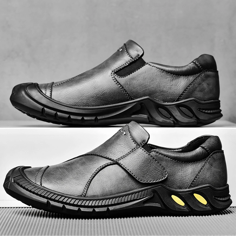 Men&prime; S Fashion Casual Shoes Lightweight Breathable Non-Slip Leather Shoes