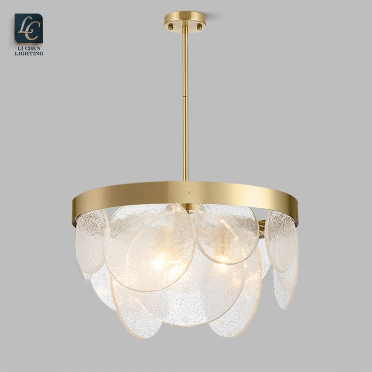 Venta caliente decoración interior Marco de hierro vidrio moderno LED Chandelier