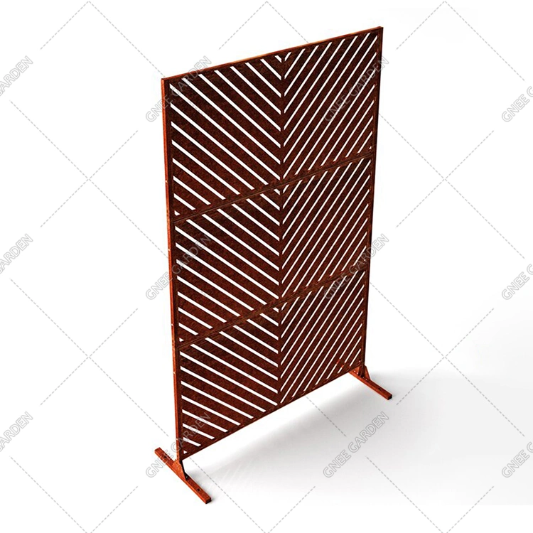 Laser Cut Leaf Design Decorative Room Partition Metal Privacy Corten Steel Screen