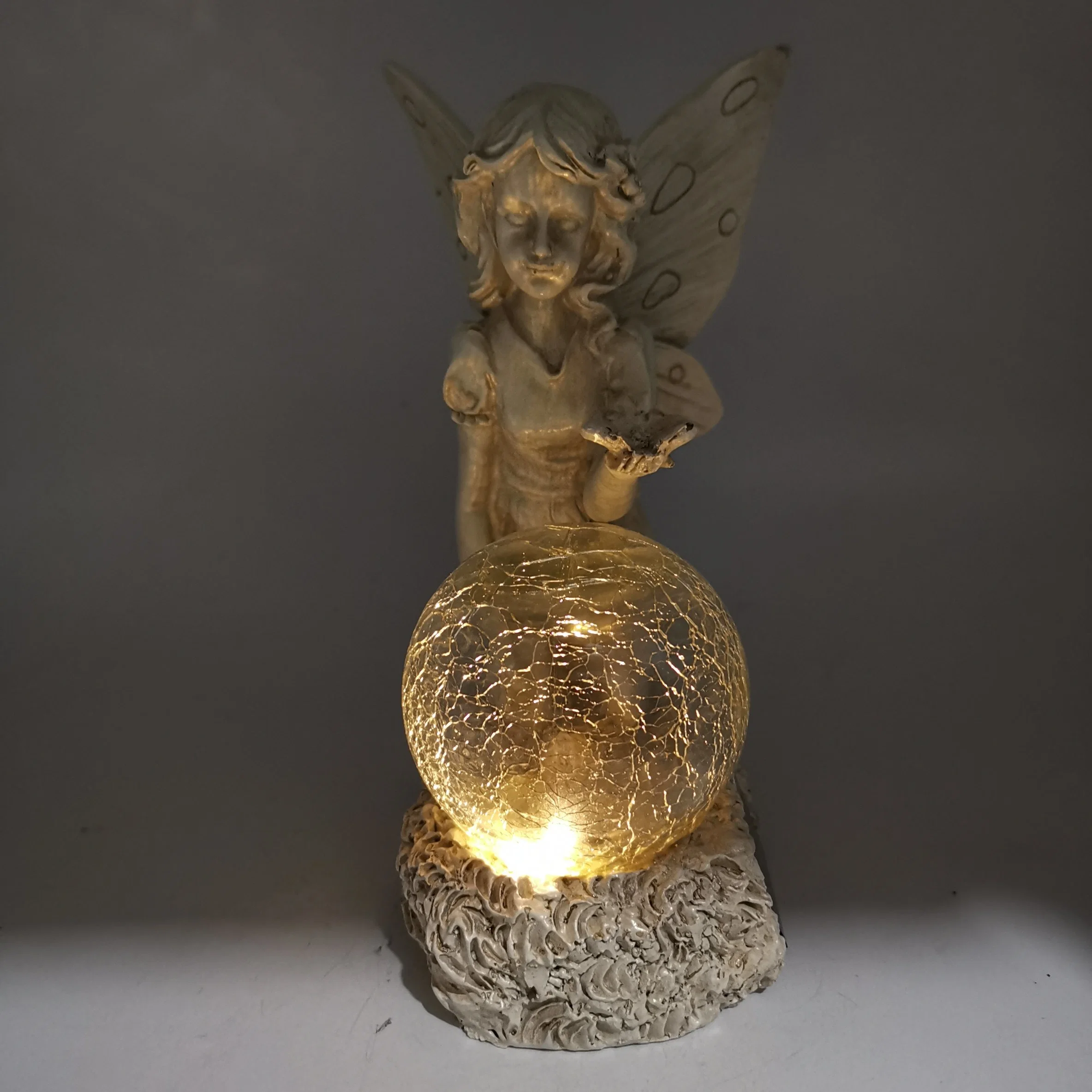 Angel Solar Garden Resin Light Statue Solar Garden LED Lighting for Outdoor Decorative Using