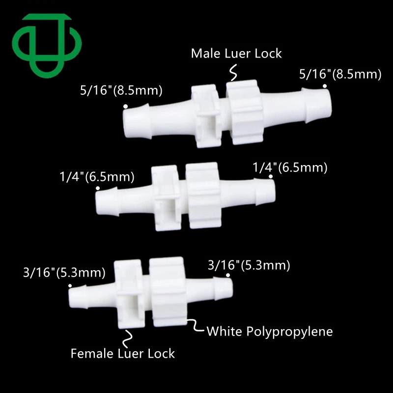 Ju PP blanco 5/16"ID flexible 8.5mm adaptador Luer púas Grandes Hombres Mujeres suerte bloquear a la púa conector adaptador Luer