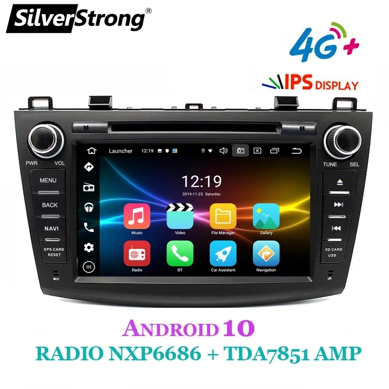 Silverstrong Android 10 Lecteur DVD de voiture pour Mazda 3 Axela 4G SIM Car Multimedia 4G Modem WiFi