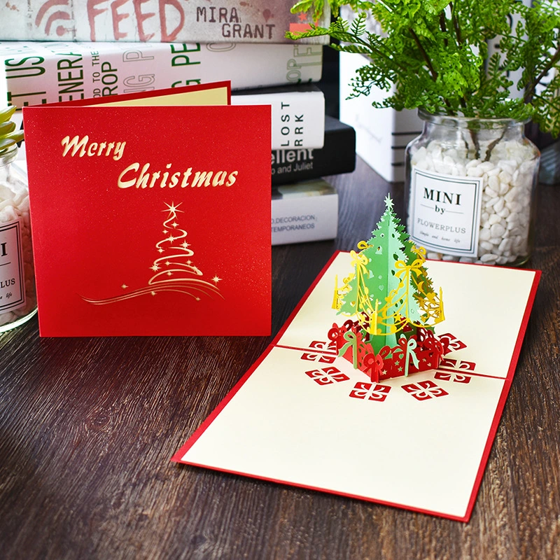Christmas Decorations 3D Christmas Card Creative Cards with Envelope for Gift