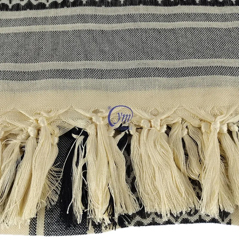 Yuemai Tactical Shemagh Desert Scarf / 100% Cotton Keffiyeh Scarf Wrap for Men and Women
