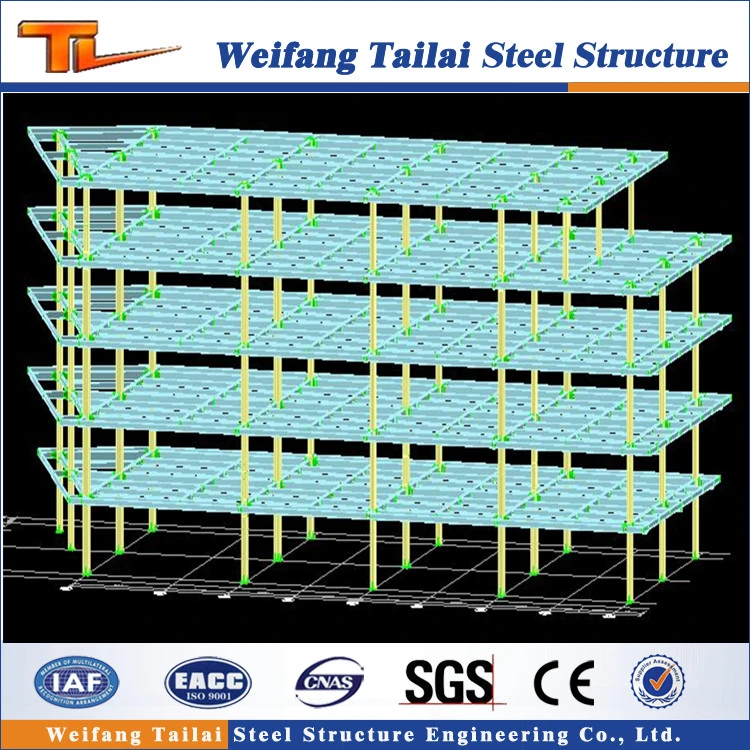 Prefabricated Steel Structure Construction for Workshop Warehouse Office and Stores with Multi Storey Building