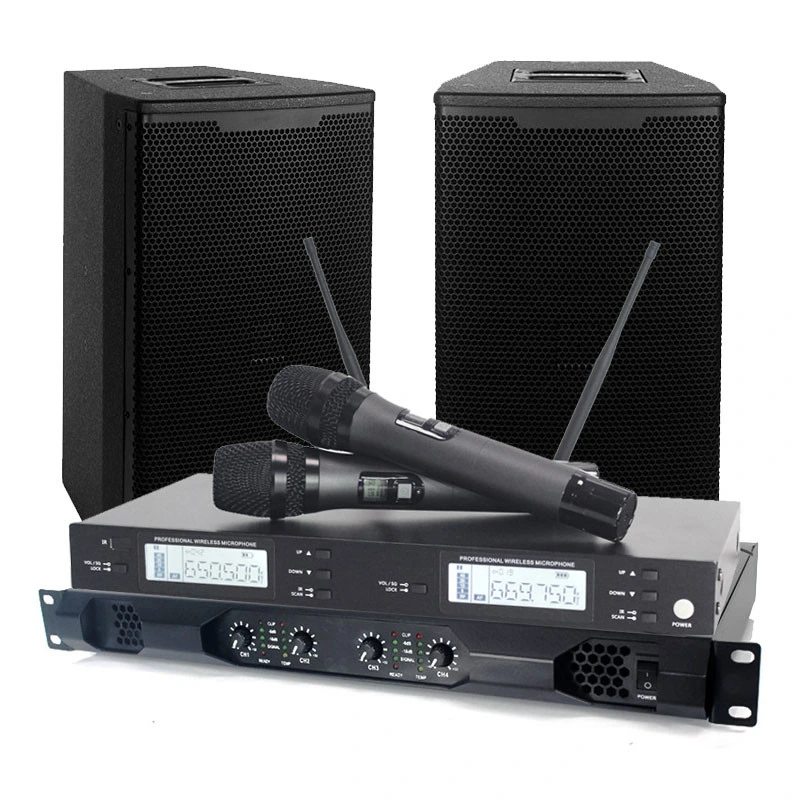 Sinbosen Audio Sound System K4-450 450W 4 CH 1u Digital Amplifier with 10 Inch Speaker Wireless Microphone System