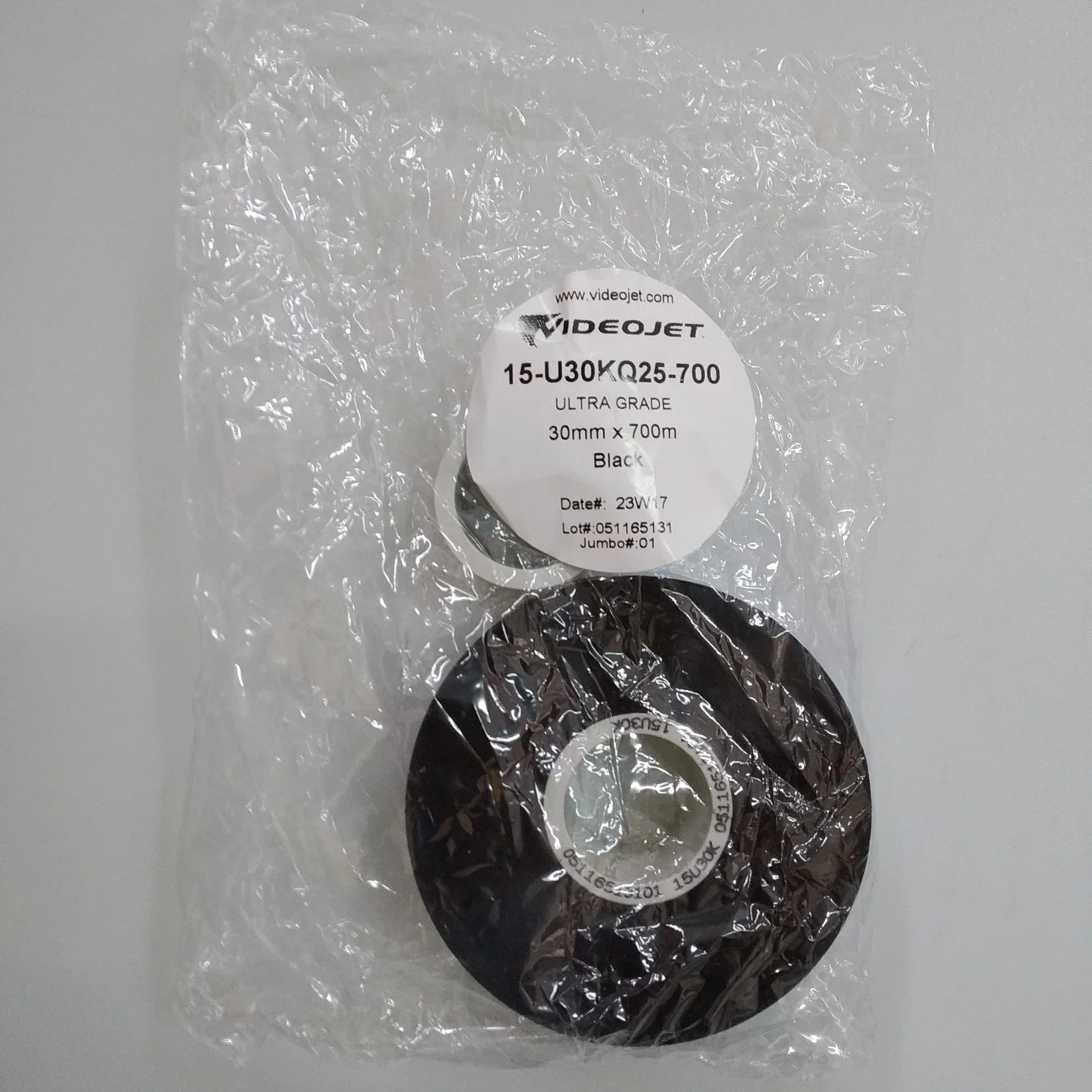 VideoJet TTO cinta resina Negro 15-U30kq25-700 33mm X 700m 25 Rollos por caja original para sobreimpresora de transferencia térmica