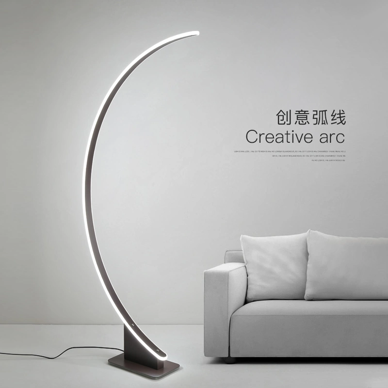 Nordic Minimalist Curved LED Floor Lamp, Minimalist Modern Living Room, Book Room, Decorative Lighting, Bedroom, Vertical Desk Lamp